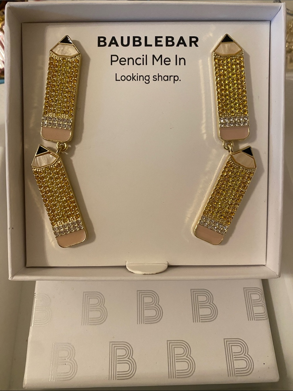 BaubleBar Yellow Pencil Statement Drop Earrings